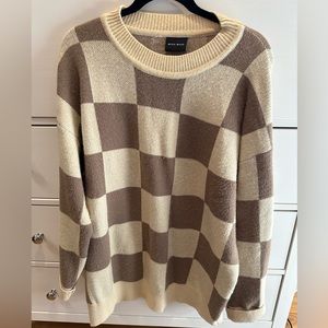 Checker board sweater sz L